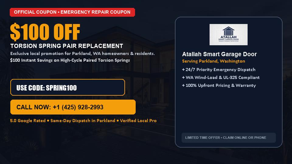 Atallah Smart Garage Door $100 OFF Dual Torsion Spring Replacement