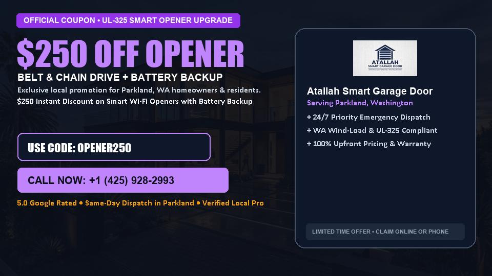 Atallah Smart Garage Door $250 OFF Premium LiftMaster Opener Installation