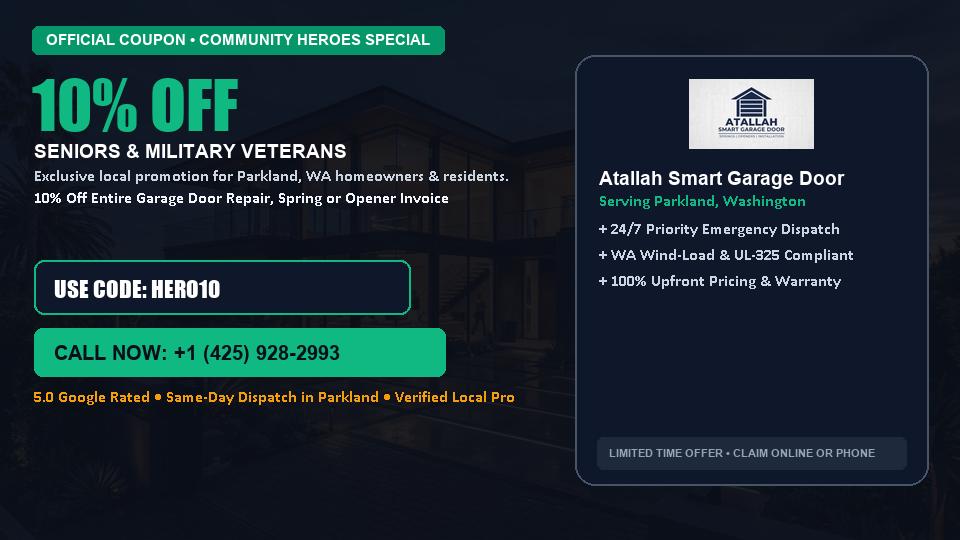 Atallah Smart Garage Door 10% OFF Seniors & Military Veterans